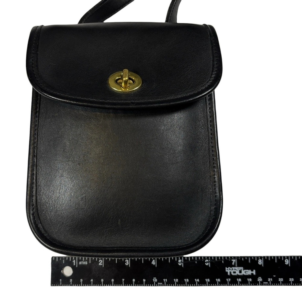 Coach Sidepack Scooter Crossbody Bag Black Turnlock Pouch Leather Vintage # 9978 - Picture 7 of 8